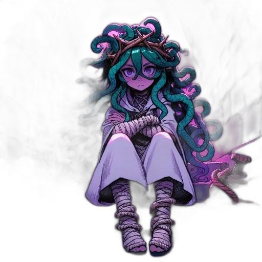 creature, staff, dress, mask transparent PNG cut-out