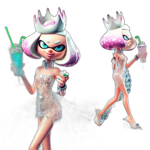 dress, concept art, 3d render, vaporwave transparent PNG cut-out