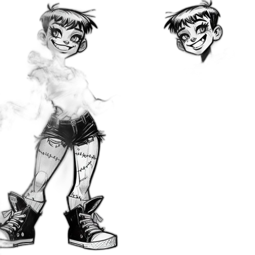 concept art, cartoon, comic book art, pencil sketch transparent PNG cut-out