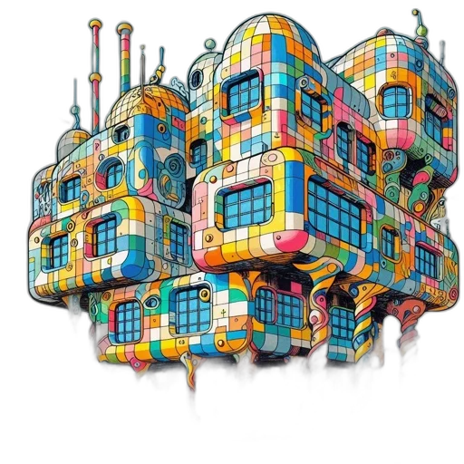 building, robot, cyberpunk, concept art transparent PNG cut-out