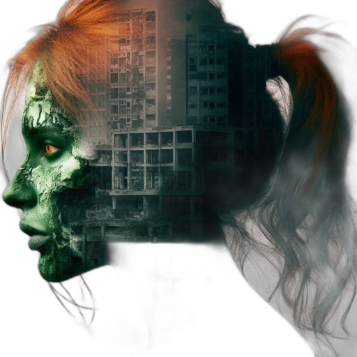 mask, face, robot, hair transparent PNG cut-out