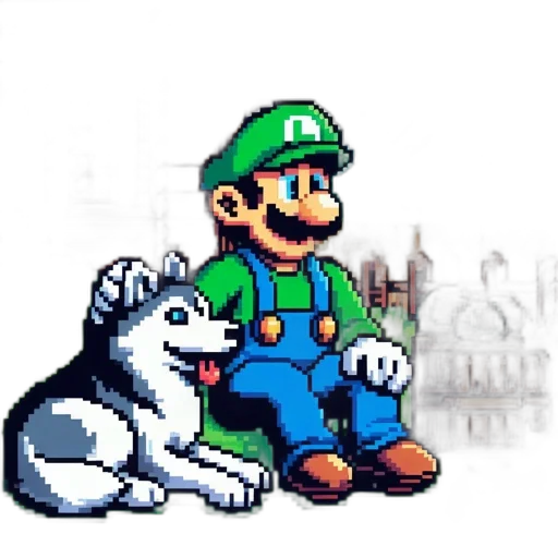 animal, staff, creature, pixel art transparent PNG cut-out