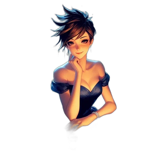 dress, staff, face, jewelry transparent PNG cut-out