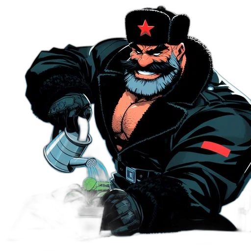 staff, weapon, jacket, hat transparent PNG cut-out