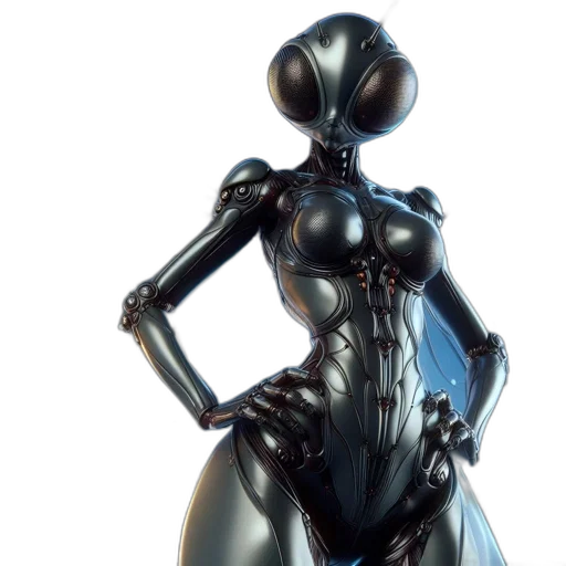 robot, dress, 3d render, concept art transparent PNG cut-out