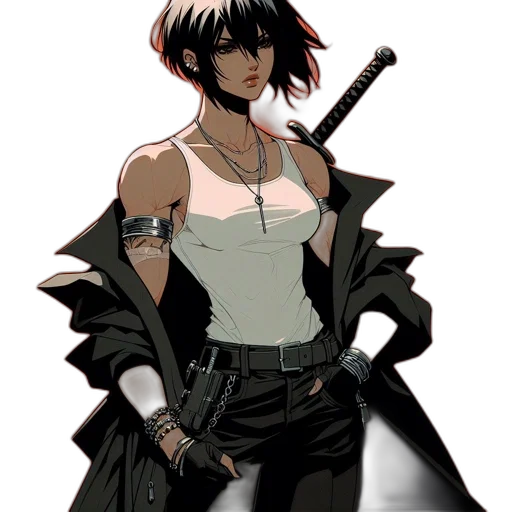 weapon, staff, jacket, sword transparent PNG cut-out