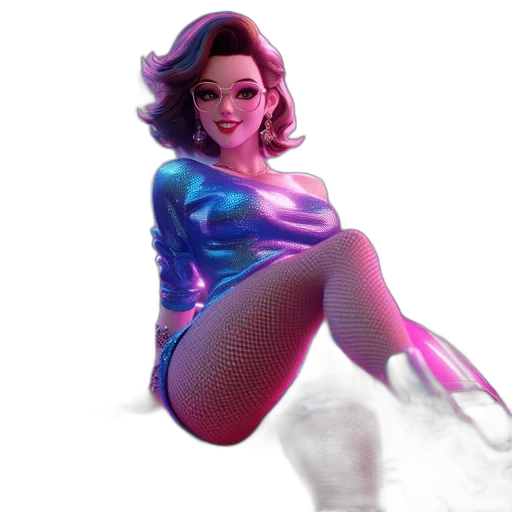 dress, concept art, vaporwave, 3d render transparent PNG cut-out