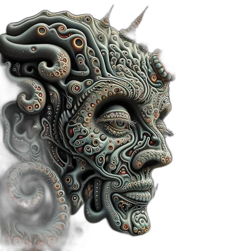 mask, face, creature, dragon transparent PNG cut-out