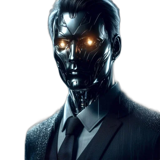 robot, mask, face, cyberpunk transparent PNG cut-out