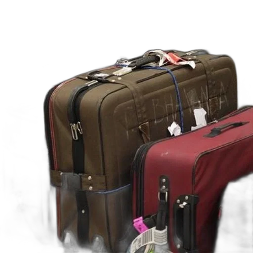 3d render, collection, suitcases, tags transparent PNG cut-out