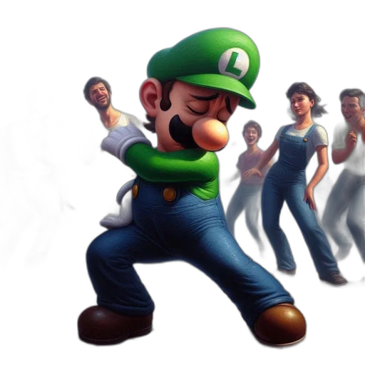 concept art, 3d render, pixel art, green transparent PNG cut-out