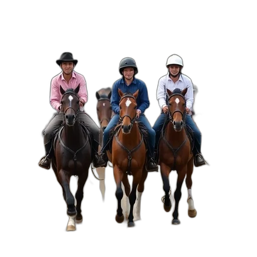 group, people, riding, horses transparent PNG cut-out
