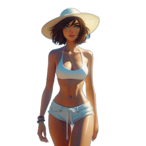 hat, dress, staff, jewelry transparent PNG cut-out