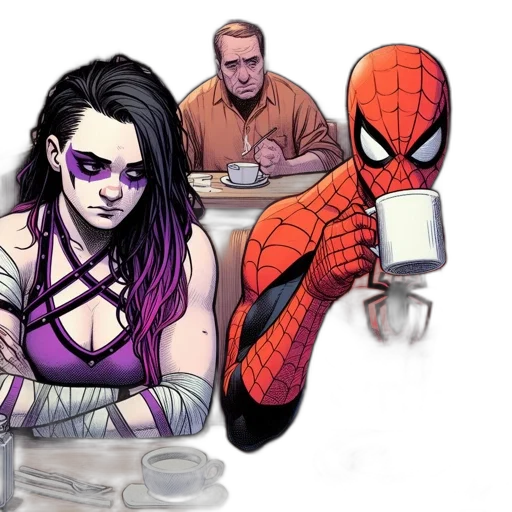 comic book art, concept art, fantasy art, cartoon transparent PNG cut-out