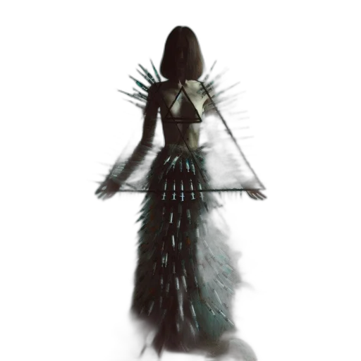 dress, creature, sword, crown transparent PNG cut-out