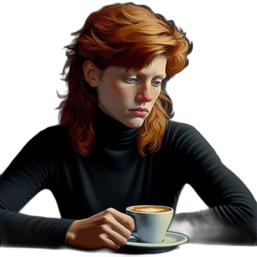 face, hair, photorealistic, pixel art transparent PNG cut-out