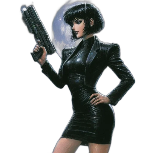 weapon, jacket, robot, concept art transparent PNG cut-out