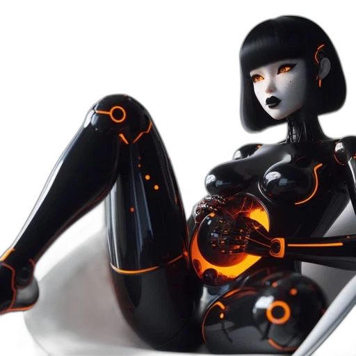 robot, cyberpunk, concept art, 3d render transparent PNG cut-out
