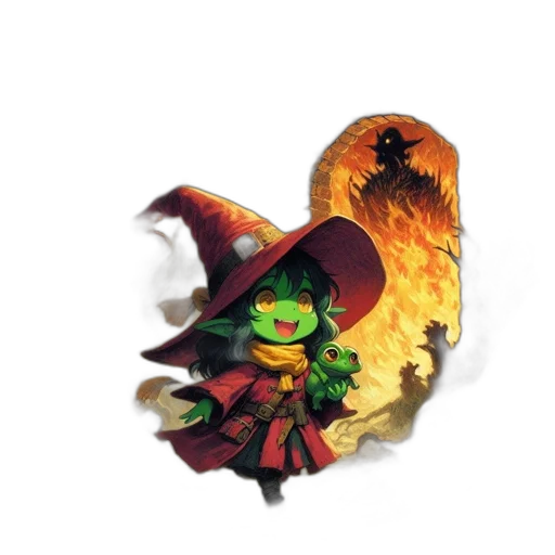 dragon, mask, staff, hat transparent PNG cut-out