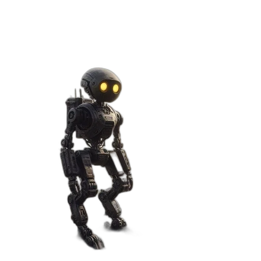robot, creature, weapon, staff transparent PNG cut-out