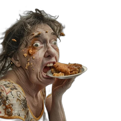 food, face, creature, photorealistic transparent PNG cut-out