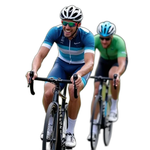 cyclist, blue, white, jersey transparent PNG cut-out