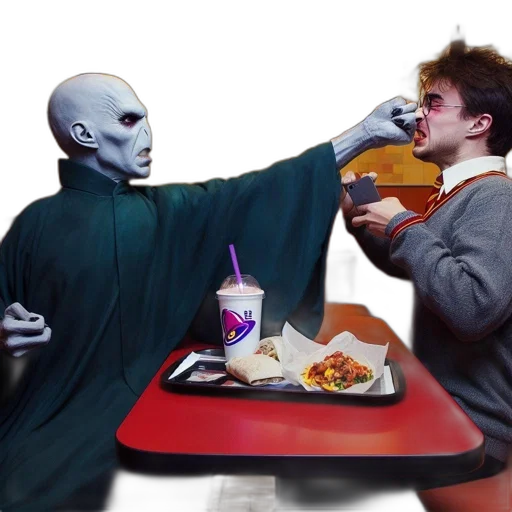 food, creature, vaporwave, concept art transparent PNG cut-out