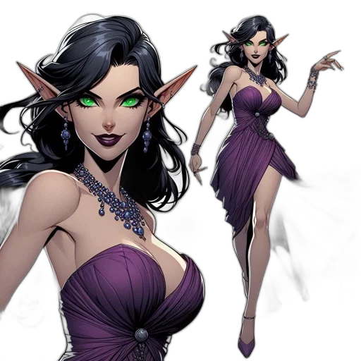 dress, concept art, fantasy art, comic book art transparent PNG cut-out