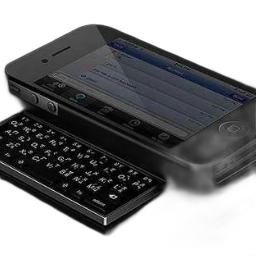 sleek, black, smartphone, physical transparent PNG cut-out