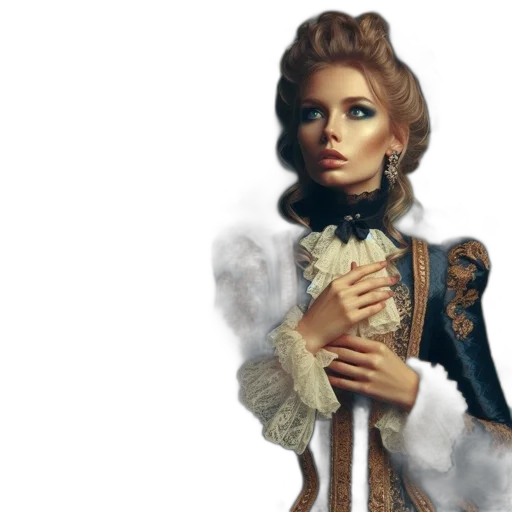 dress, jacket, crown, staff transparent PNG cut-out