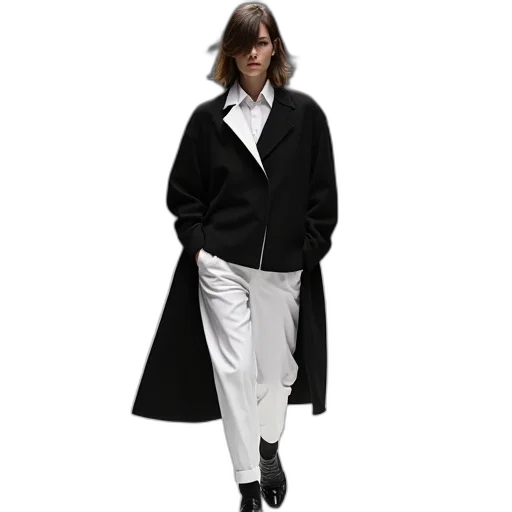 jacket, monochrome, dark, fashion transparent PNG cut-out