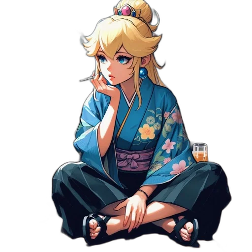 dress, staff, face, pixel art transparent PNG cut-out