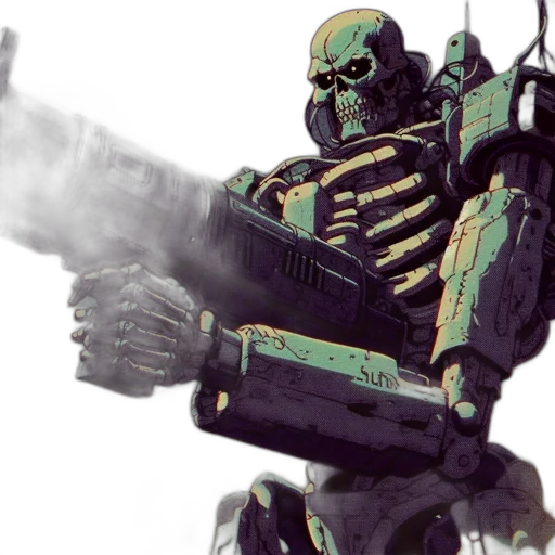robot, weapon, concept art, cyberpunk transparent PNG cut-out