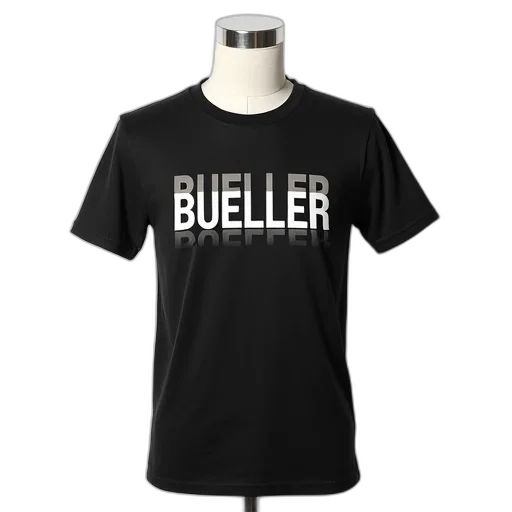 3d render, black, t-shirt, graphic transparent PNG cut-out