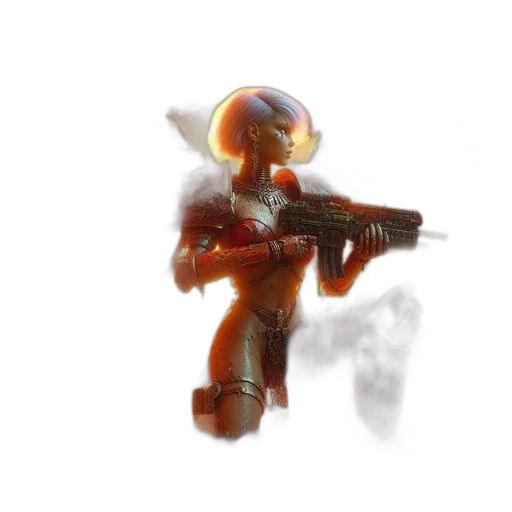 robot, weapon, staff, creature transparent PNG cut-out