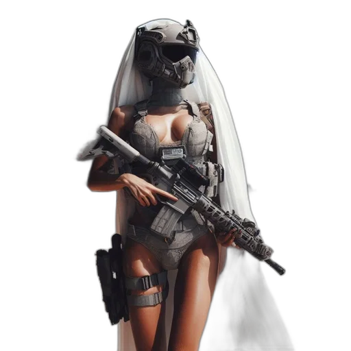 robot, weapon, dress, mask transparent PNG cut-out