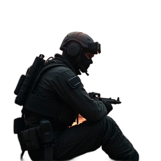 staff, weapon, jacket, mask transparent PNG cut-out