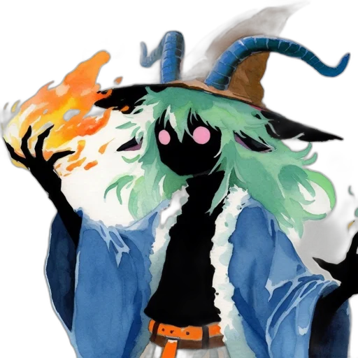 mask, jacket, dragon, staff transparent PNG cut-out