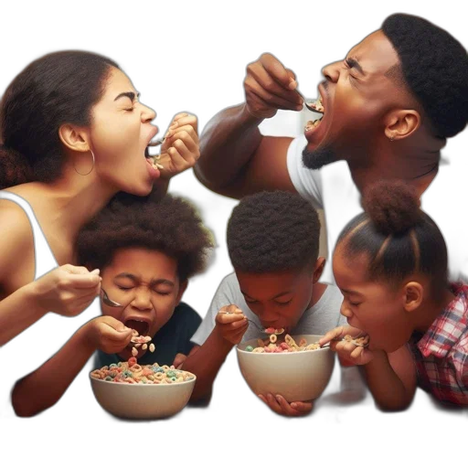 food, family, five, including transparent PNG cut-out