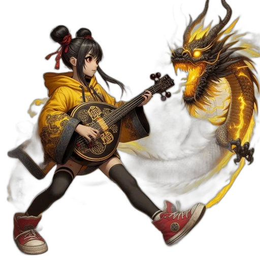 dragon, staff, concept art, fantasy art transparent PNG cut-out