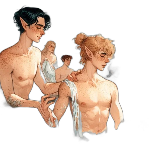 concept art, watercolor, comic book art, fantasy art transparent PNG cut-out