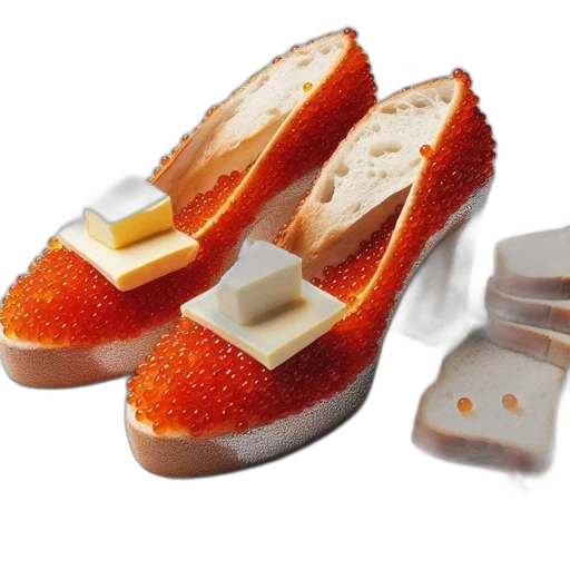 shoes, food, 3d render, high-heeled transparent PNG cut-out