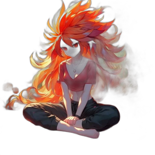 staff, mask, dragon, hair transparent PNG cut-out