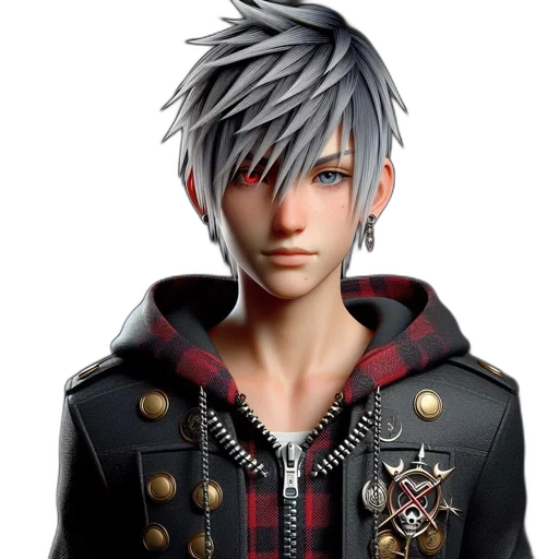 jacket, face, 3d render, photorealistic transparent PNG cut-out