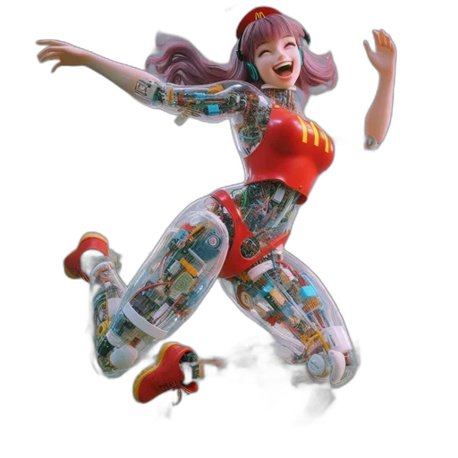 robot, dress, 3d render, concept art transparent PNG cut-out