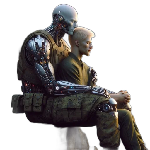 robot, jacket, concept art, cyberpunk transparent PNG cut-out