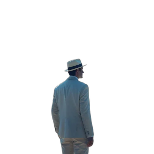 hat, jacket, staff, robot transparent PNG cut-out