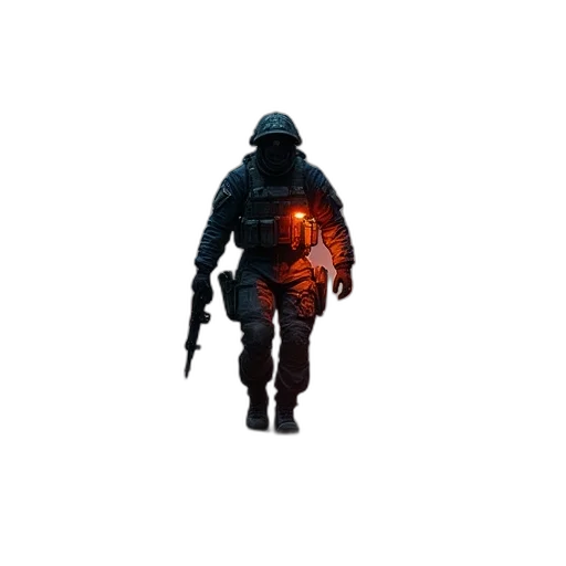 weapon, jacket, staff, robot transparent PNG cut-out