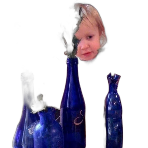 bottle, dress, umbrella, creature transparent PNG cut-out