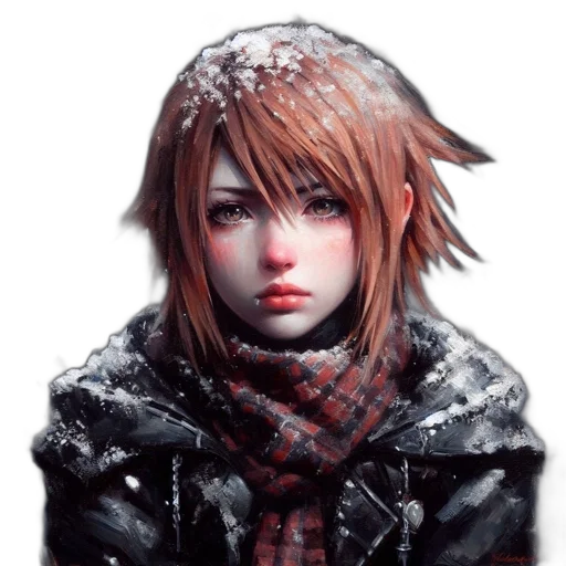 face, jacket, staff, photorealistic transparent PNG cut-out